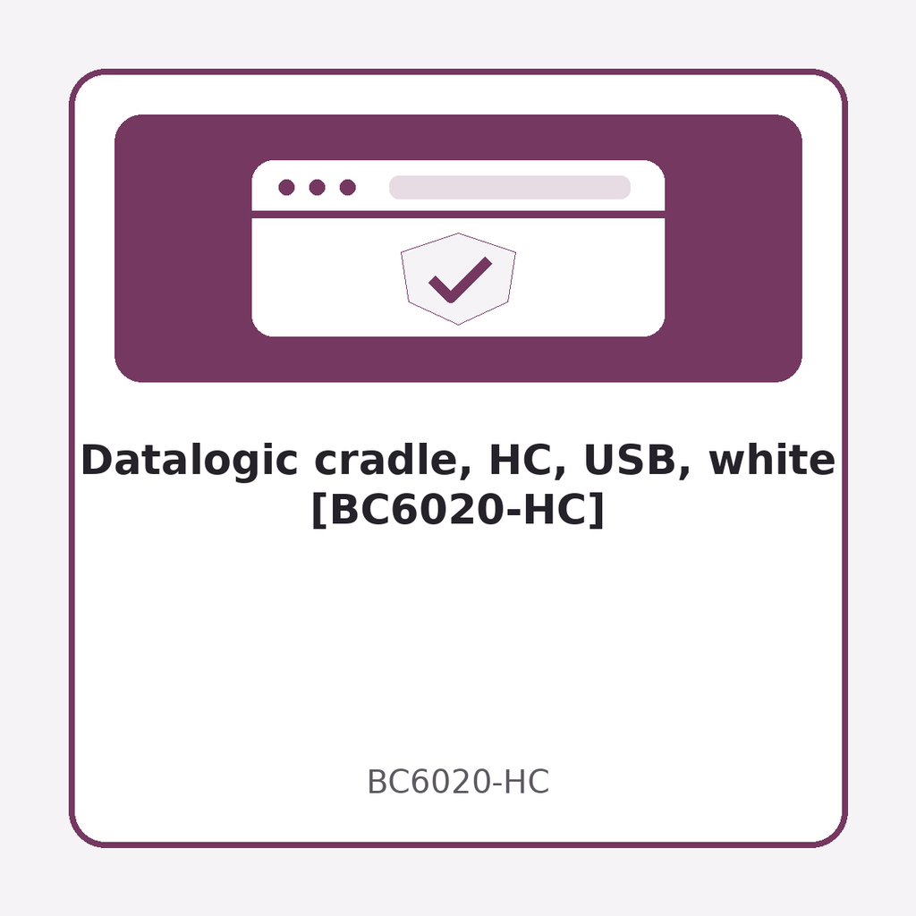 [BC6020-HC] Datalogic cradle, HC, USB, white [BC6020-HC]