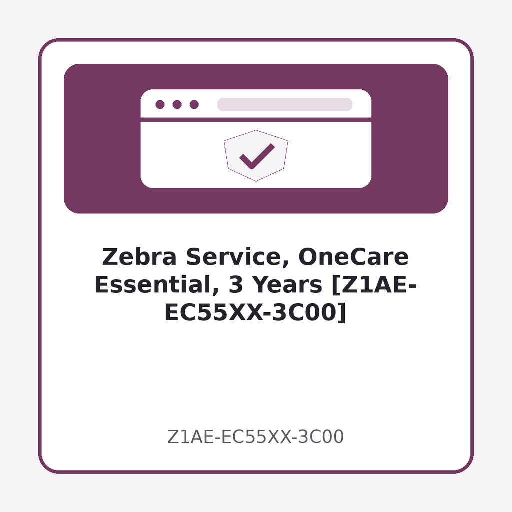 [Z1AE-EC55XX-3C00] Zebra Service, OneCare Essential, 3 Years [Z1AE-EC55XX-3C00]