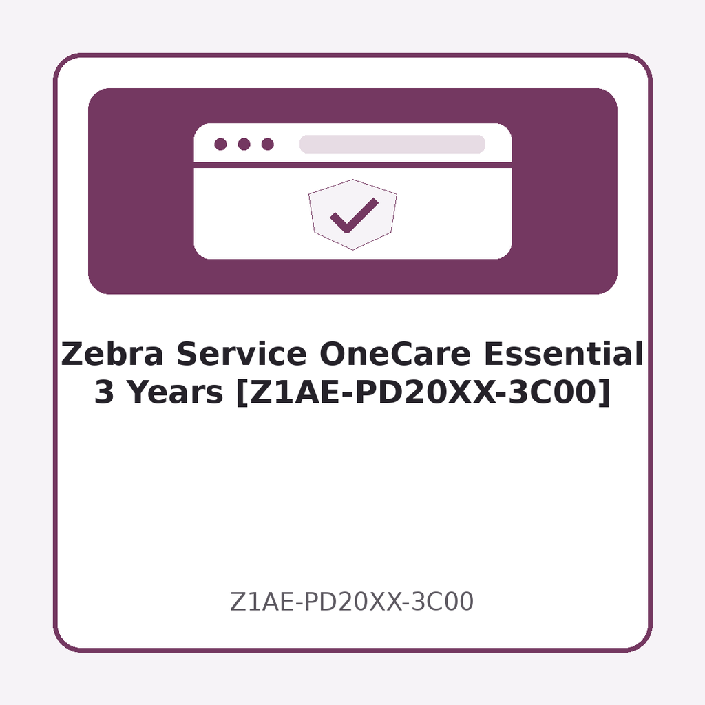 [Z1AE-PD20XX-3C00] Zebra Service OneCare Essential 3 Years [Z1AE-PD20XX-3C00]