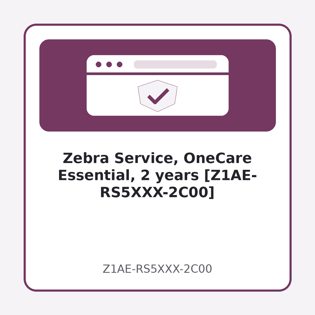 [Z1AE-RS5XXX-2C00] Zebra Service, OneCare Essential, 2 years [Z1AE-RS5XXX-2C00]