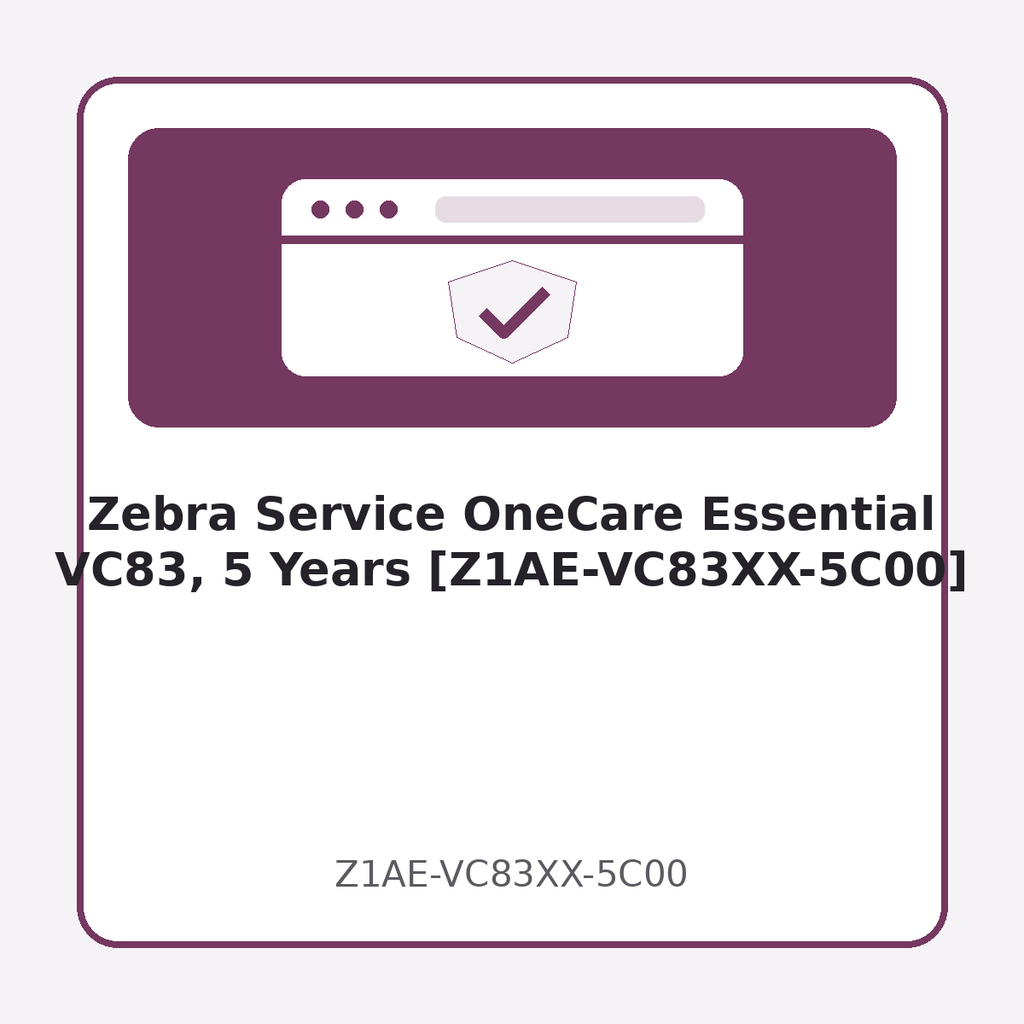 Zebra Service OneCare Essential VC83, 5 Years [Z1AE-VC83XX-5C00]