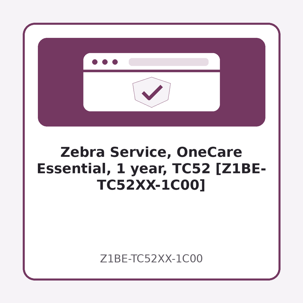 [Z1BE-TC52XX-1C00] Zebra Service, OneCare Essential, 1 year, TC52 [Z1BE-TC52XX-1C00]