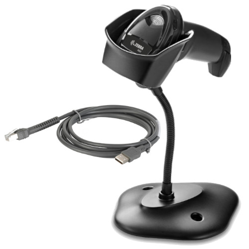 [DS4608-HD7U2100SGW] Zebra DS4608, 2D, HD, USB, RS232, kit (USB), black [DS4608-HD7U2100SGW]