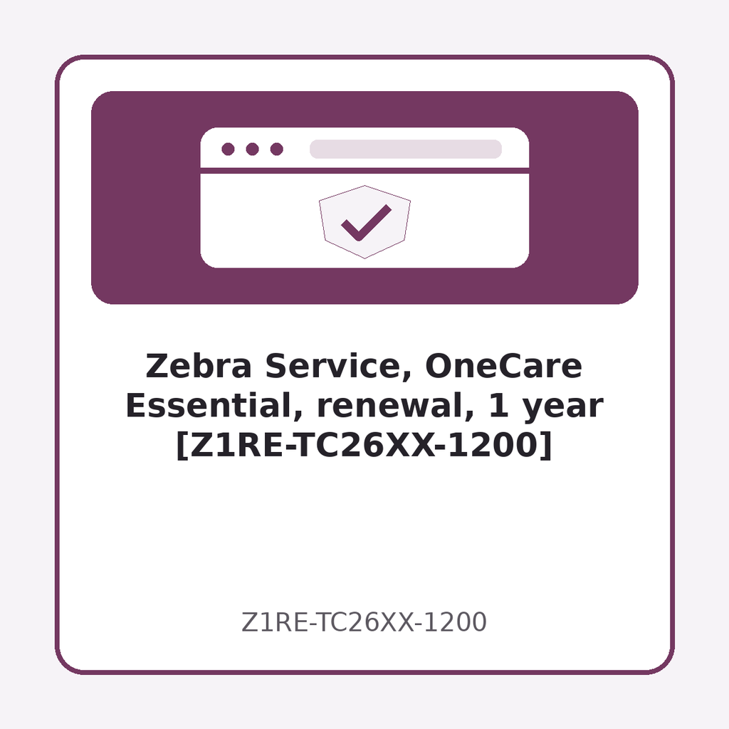 [Z1RE-TC26XX-1200] Zebra Service, OneCare Essential, renewal, 1 year [Z1RE-TC26XX-1200]