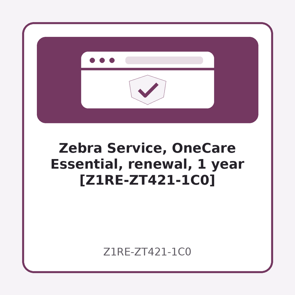 [Z1RE-ZT421-1C0] Zebra Service, OneCare Essential, renewal, 1 year [Z1RE-ZT421-1C0]