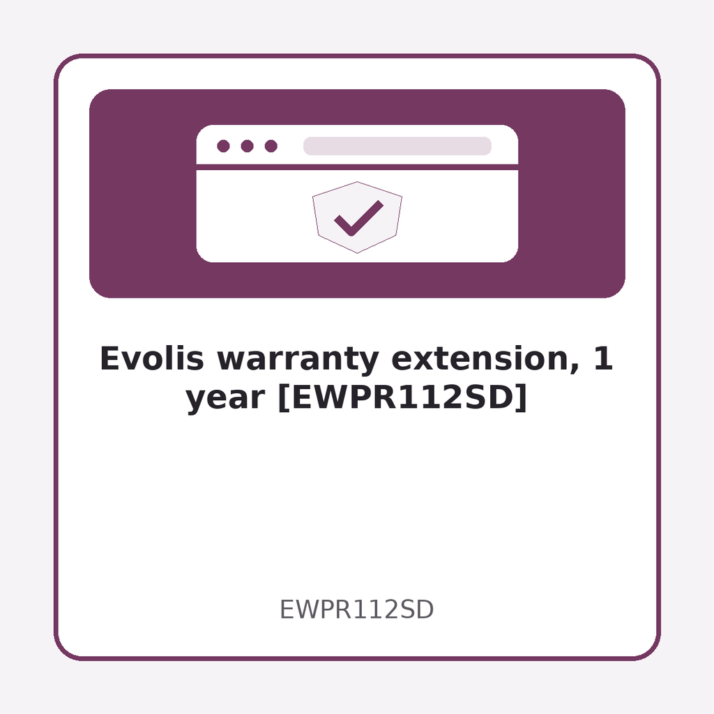 [EWPR112SD] Evolis warranty extension, 1 year [EWPR112SD]