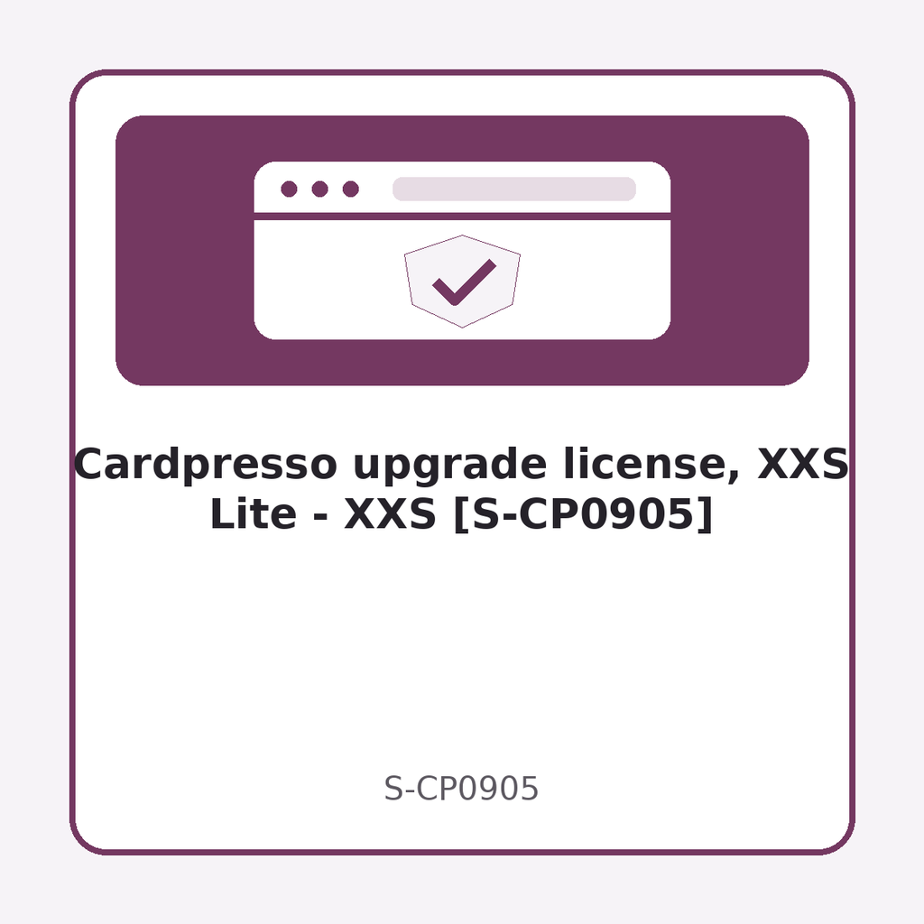 [S-CP0905] Cardpresso upgrade license, XXS Lite - XXS [S-CP0905]