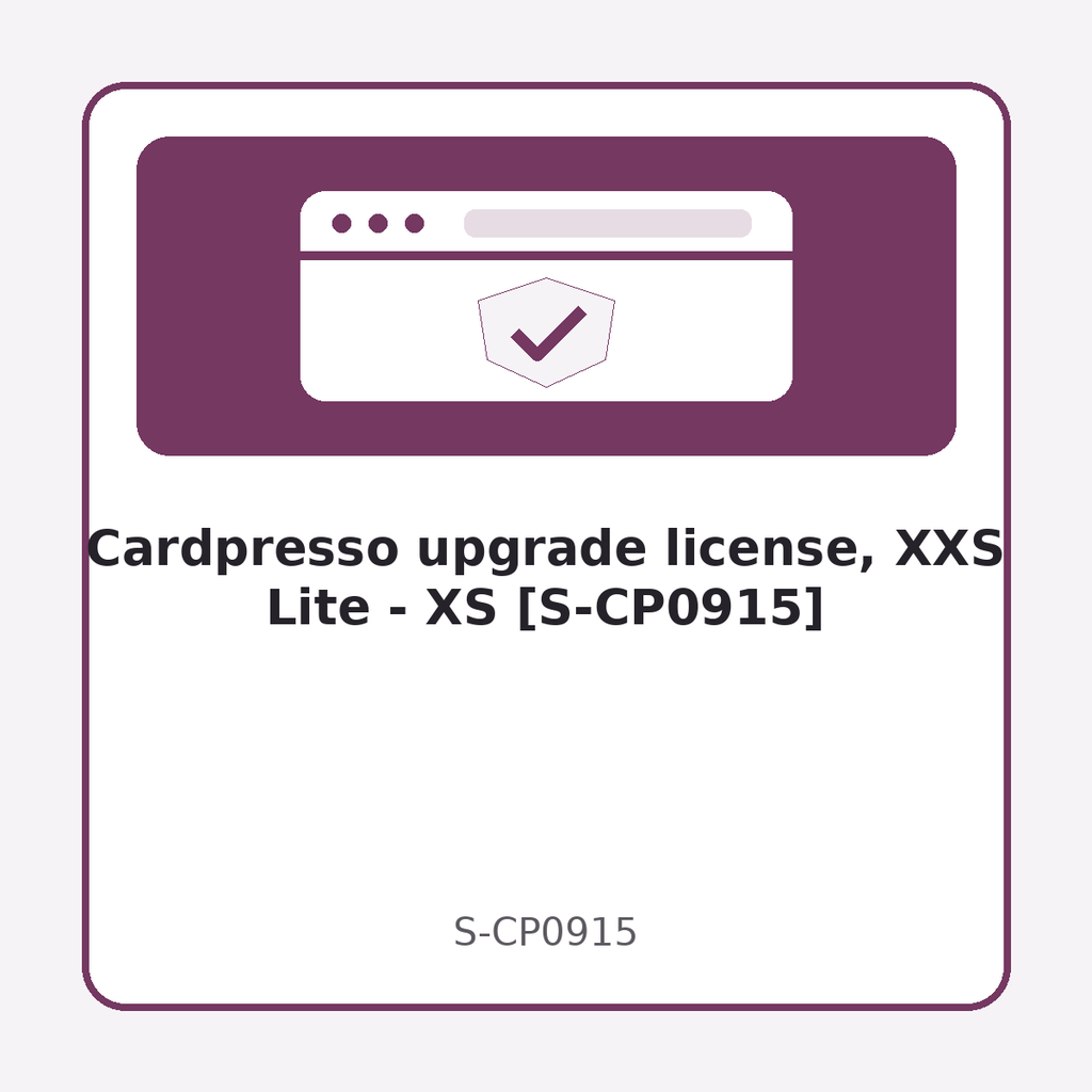 [S-CP0915] Cardpresso upgrade license, XXS Lite - XS [S-CP0915]