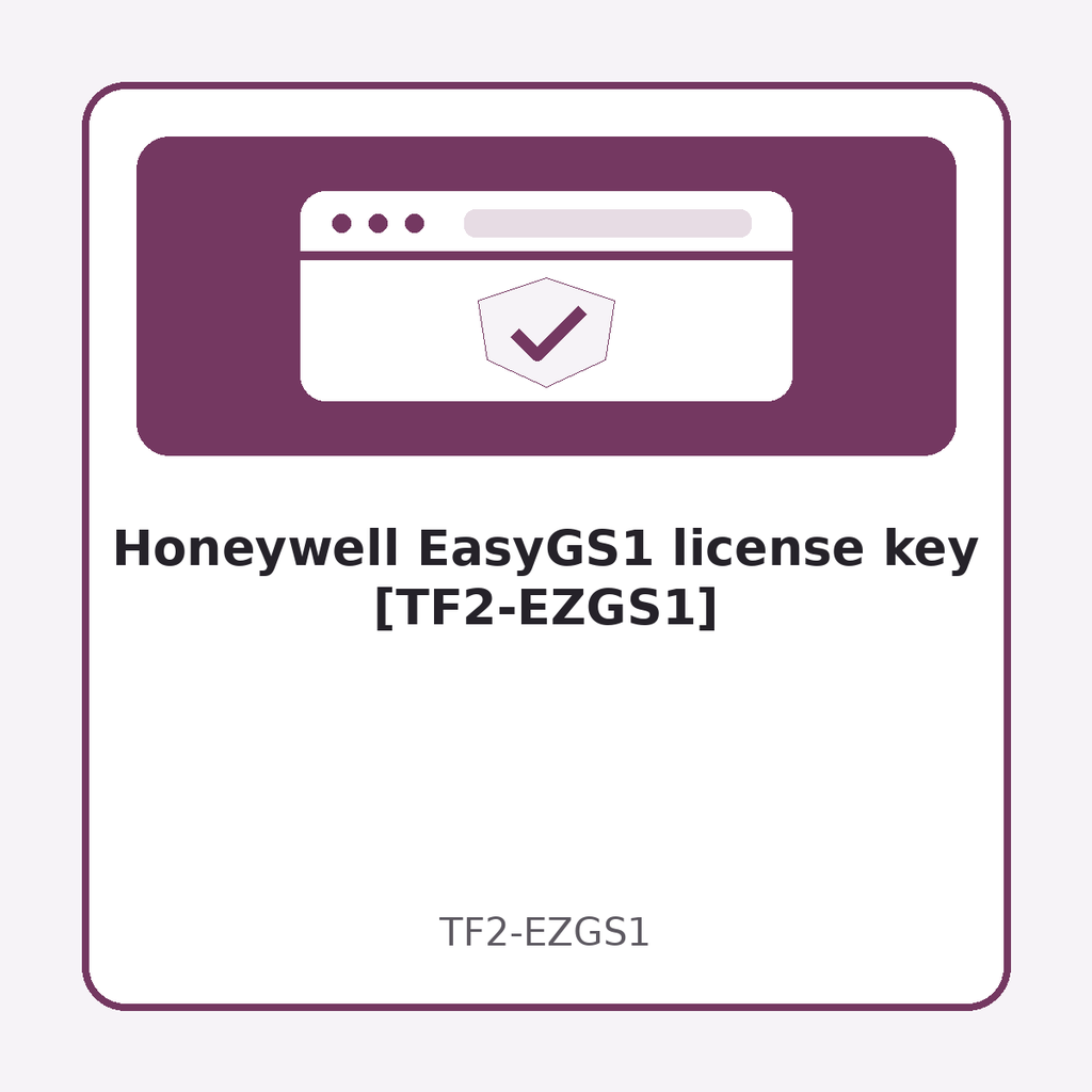 [TF2-EZGS1] Honeywell EasyGS1 license key [TF2-EZGS1]