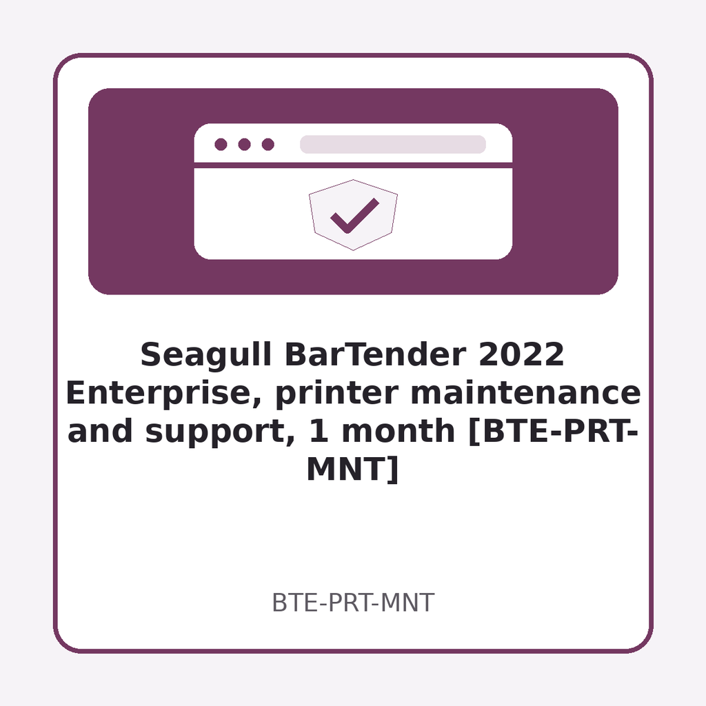 [BTE-PRT-MNT] Seagull BarTender 2022 Enterprise, printer maintenance and support, 1 month [BTE-PRT-MNT]
