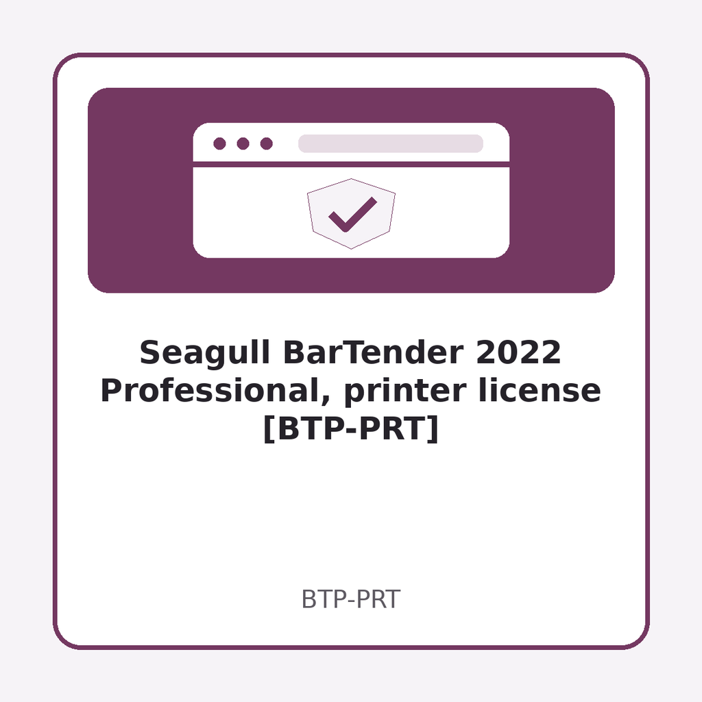 [BTP-PRT] Seagull BarTender 2022 Professional, printer license [BTP-PRT]