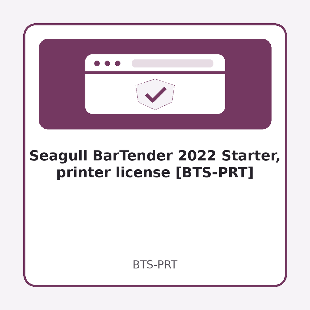 [BTS-PRT] Seagull BarTender 2022 Starter, printer license [BTS-PRT]