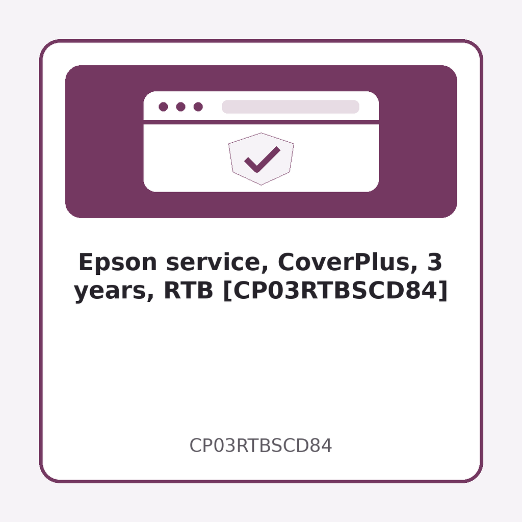 [CP03RTBSCD84] Epson service, CoverPlus, 3 years, RTB [CP03RTBSCD84]