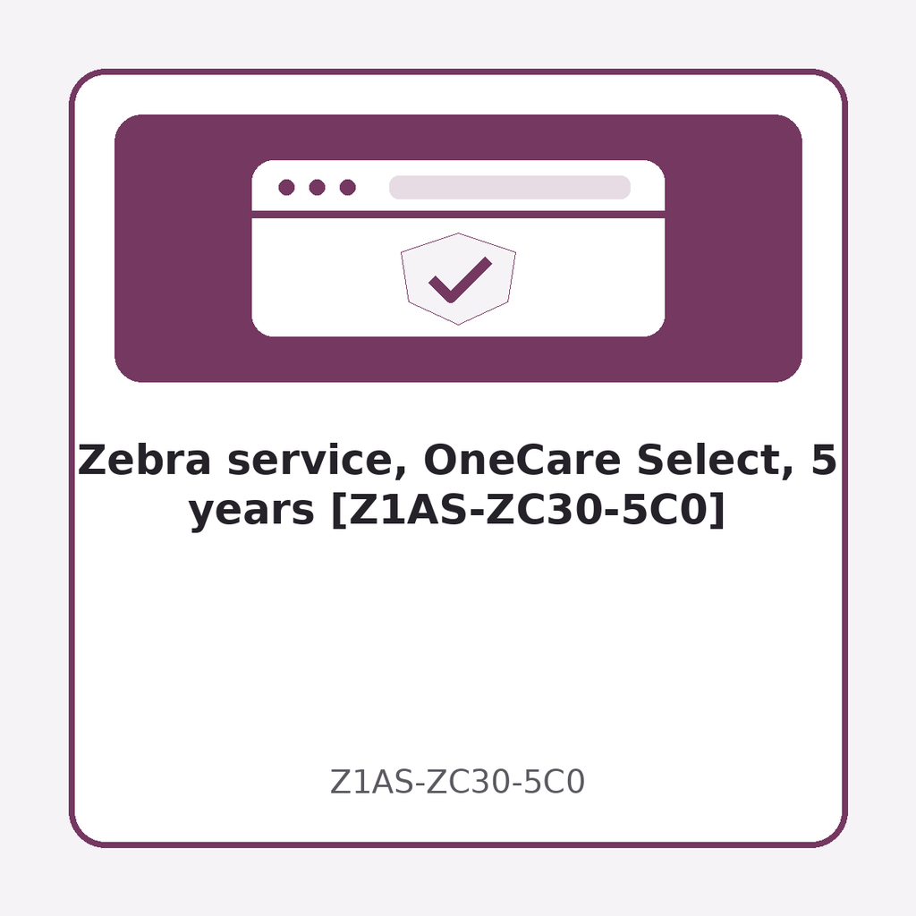 [Z1AS-ZC30-5C0] Zebra service, OneCare Select, 5 years [Z1AS-ZC30-5C0]