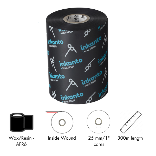 ARMOR thermal transfer ribbon, APR 6 wax/resin, 60mm, black [T42517IO]