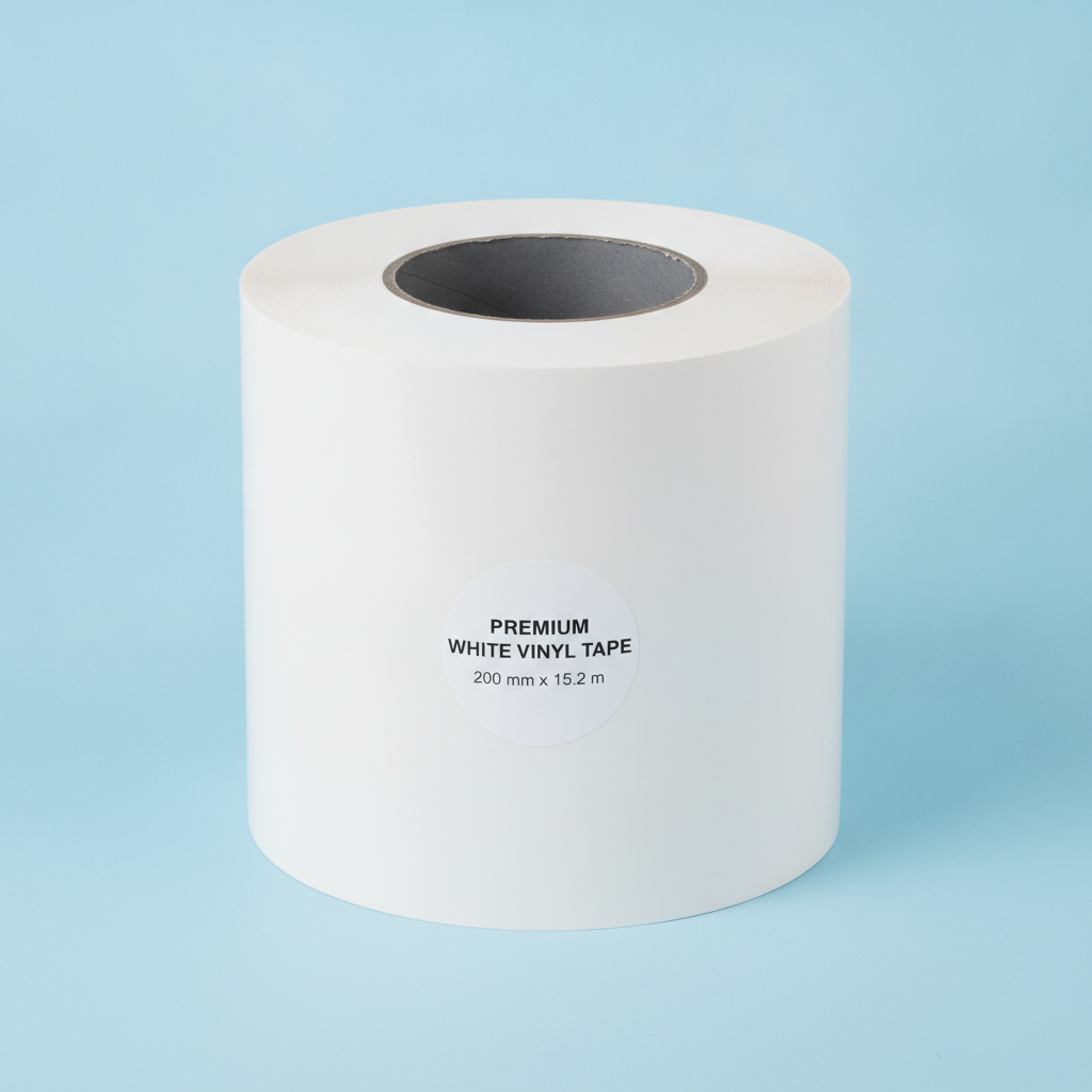 [K8-3001] Premium white vinyl tape (200 mm x 15.2 m)