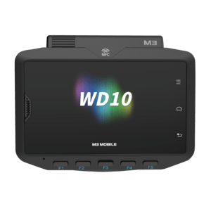 [WD1W0C-T0CWSS-HF] M3 Mobile WD10 wearable computer with 4" display, Android OS, Qualcomm QCS2290, 4 GB RAM, 64 GB storage, 13 MP camera, Wi-Fi, Bluetooth, NFC, and 3350mAh battery.