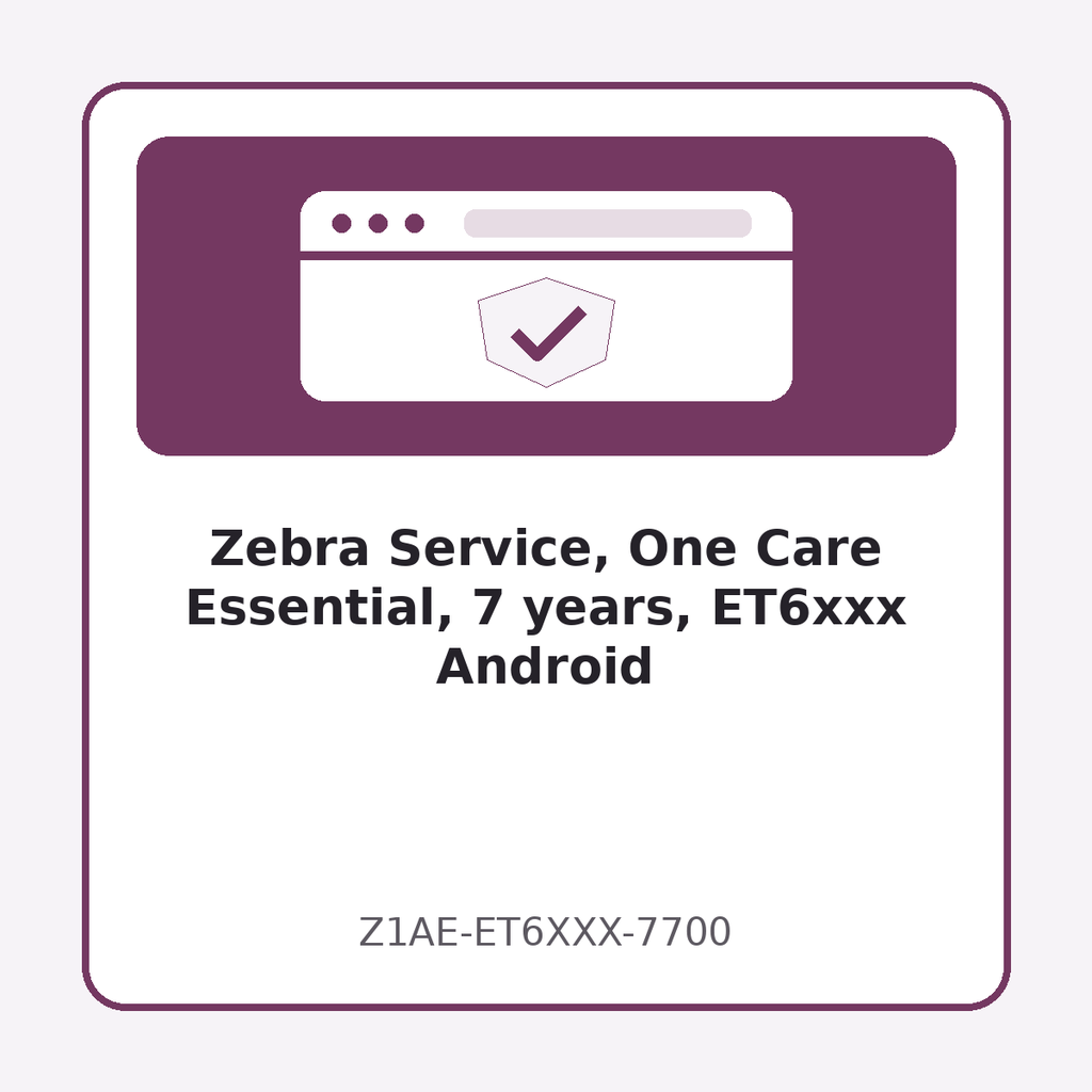 [Z1AE-ET6XXX-7700] Zebra Service, One Care Essential, 7 years, ET6xxx Android