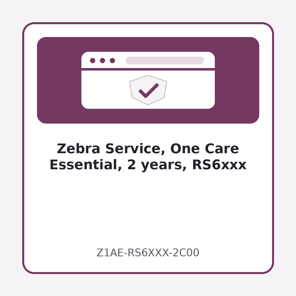 [Z1AE-RS6XXX-2C00] Zebra Service, One Care Essential, 2 years, RS6xxx
