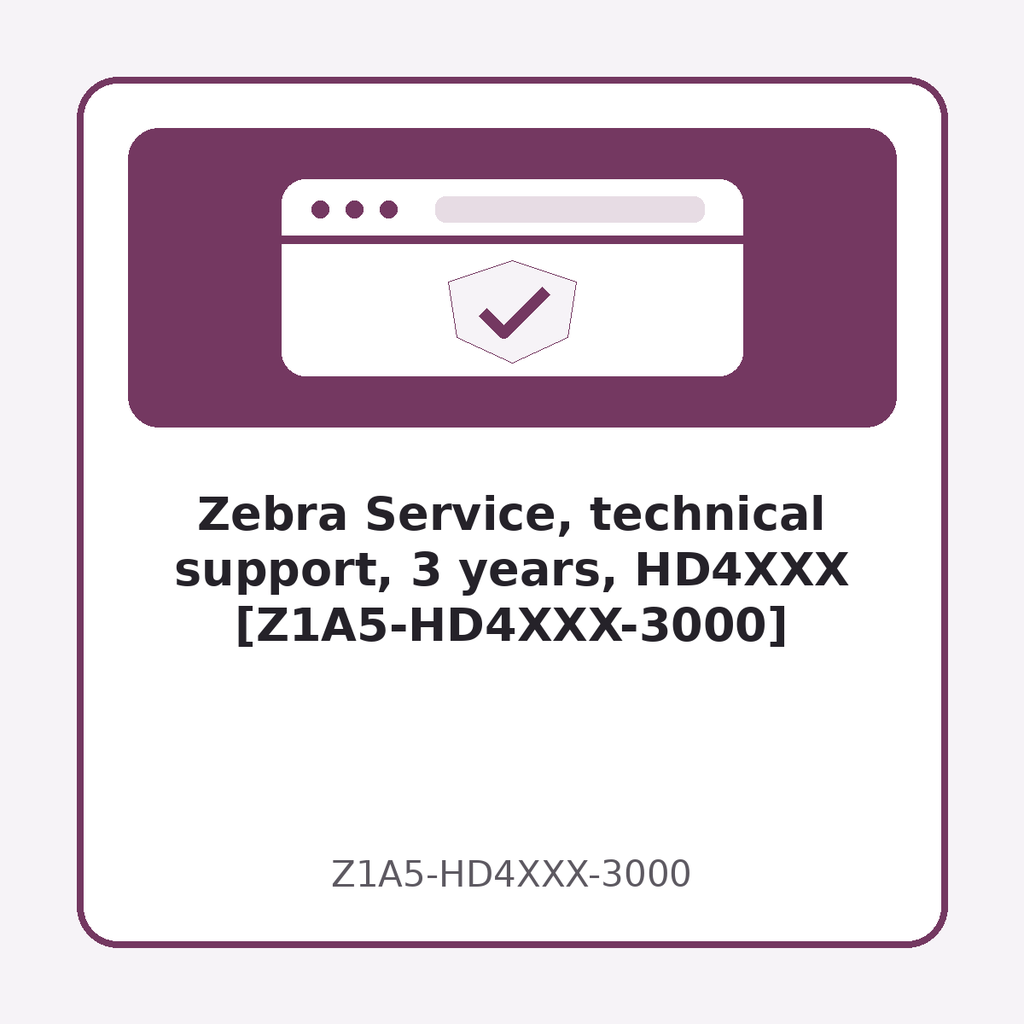 [Z1A5-HD4XXX-3000] Zebra Service, technical support, 3 years, HD4XXX [Z1A5-HD4XXX-3000]