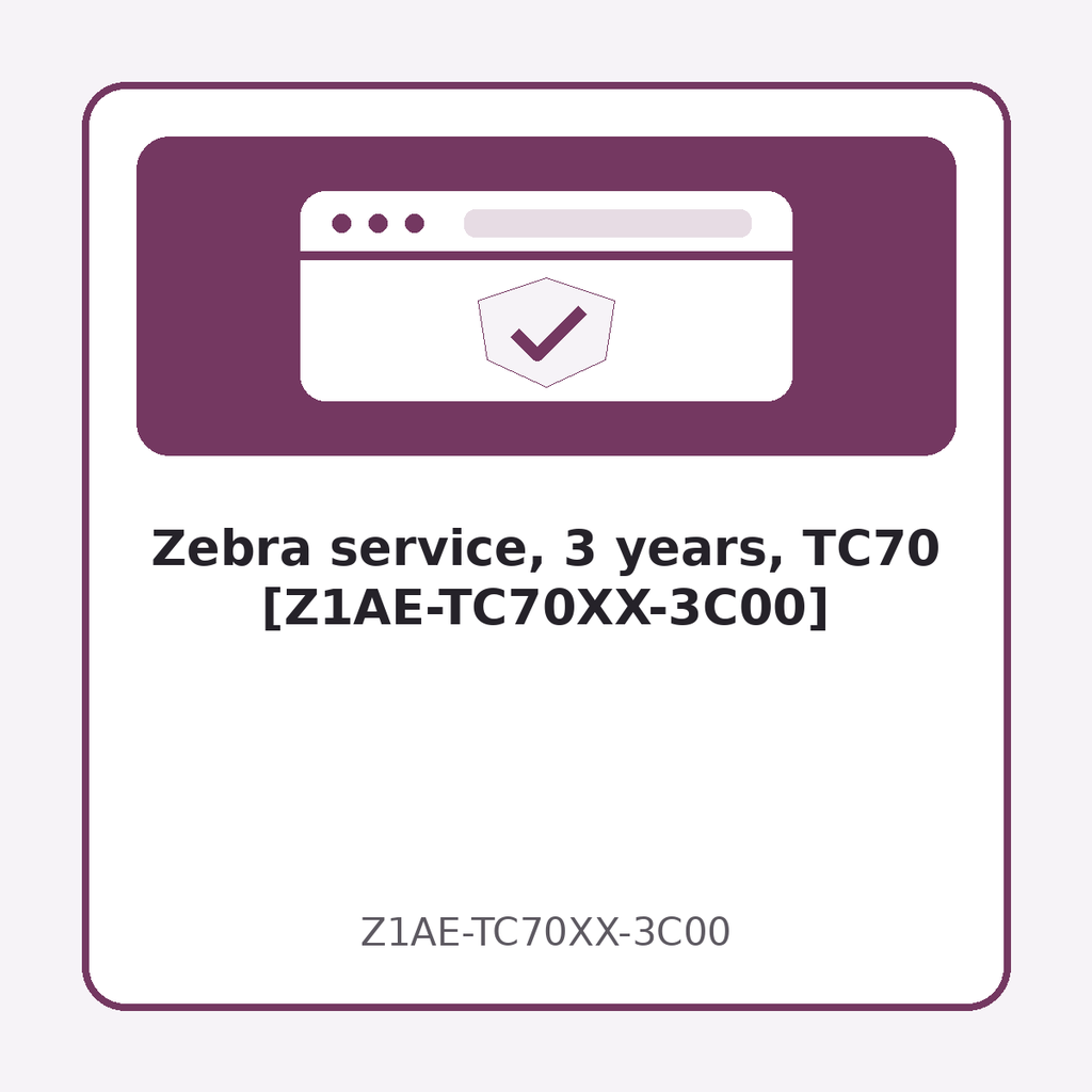 [Z1AE-TC70XX-3C00] Zebra service, 3 years, TC70 [Z1AE-TC70XX-3C00]