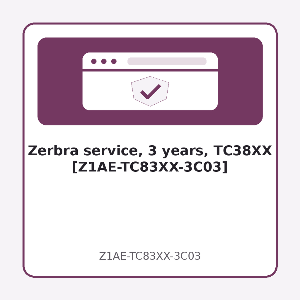 [Z1AE-TC83XX-3C03] Zerbra service, 3 years, TC38XX [Z1AE-TC83XX-3C03]