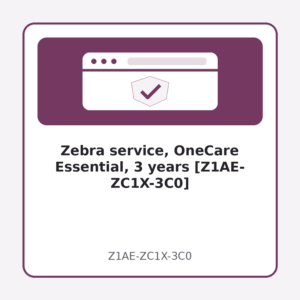 [Z1AE-ZC1X-3C0] Zebra service, OneCare Essential, 3 years [Z1AE-ZC1X-3C0]