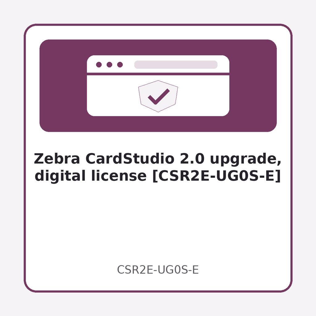 [CSR2E-UG0S-E] Zebra CardStudio 2.0 upgrade, digital license [CSR2E-UG0S-E]