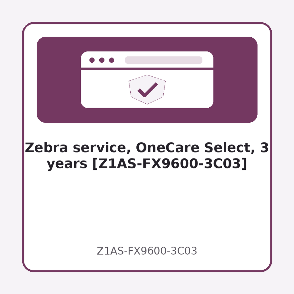 [Z1AS-FX9600-3C03] Zebra service, OneCare Select, 3 years [Z1AS-FX9600-3C03]